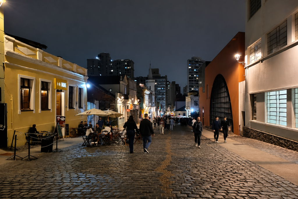 Rua São Francisco no Centro Histórico de Curitiba
