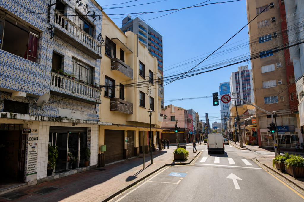 Rua Riachuelo no Centro de Curitiba