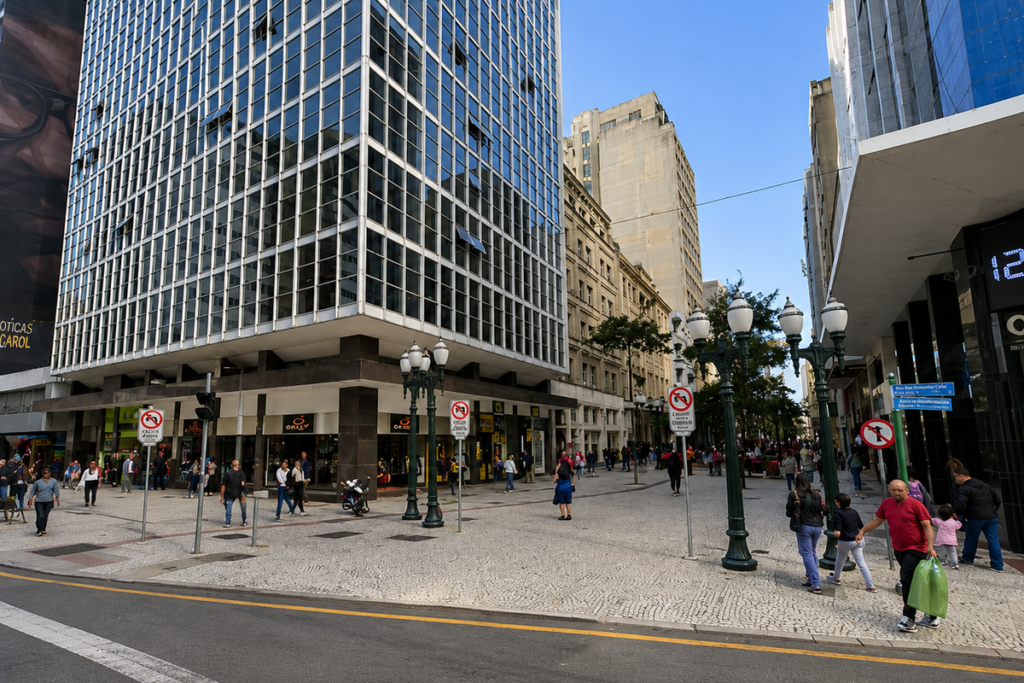 História da Rua XV de Novembro no Centro de Curitiba